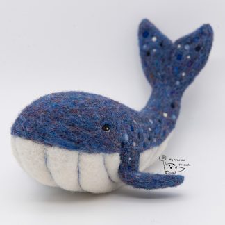 Needle Felted Whale (Blue)
